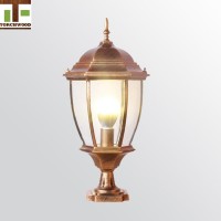 outdoor garden yard led antique industrial aluminum fence post pillar light